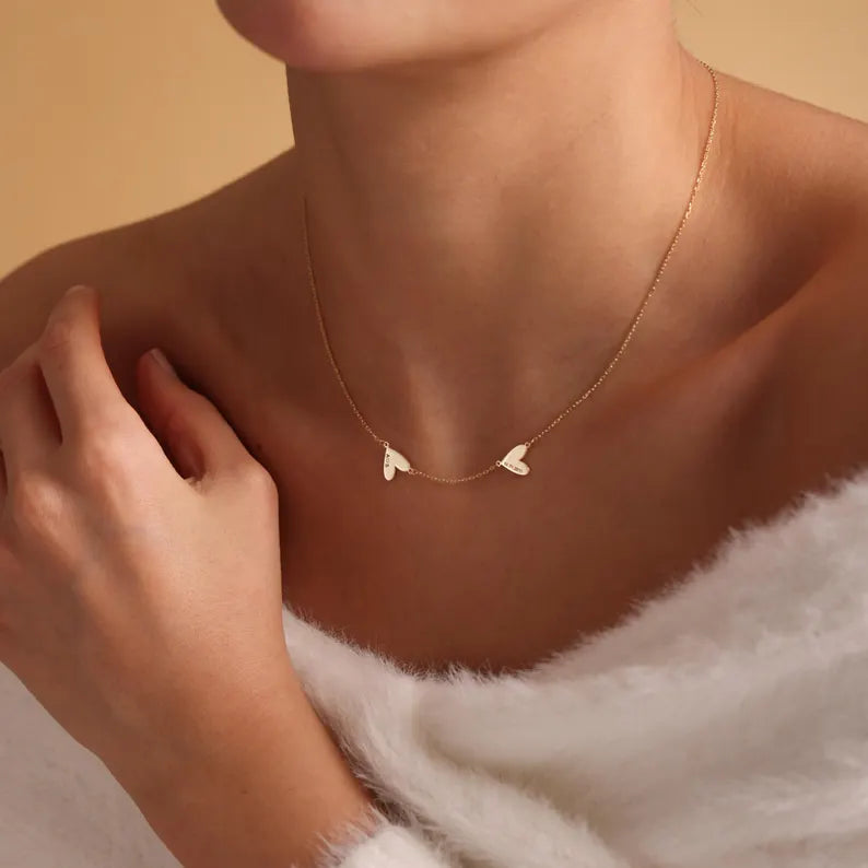 14 kt gepersonaliseerde hartnaamketting