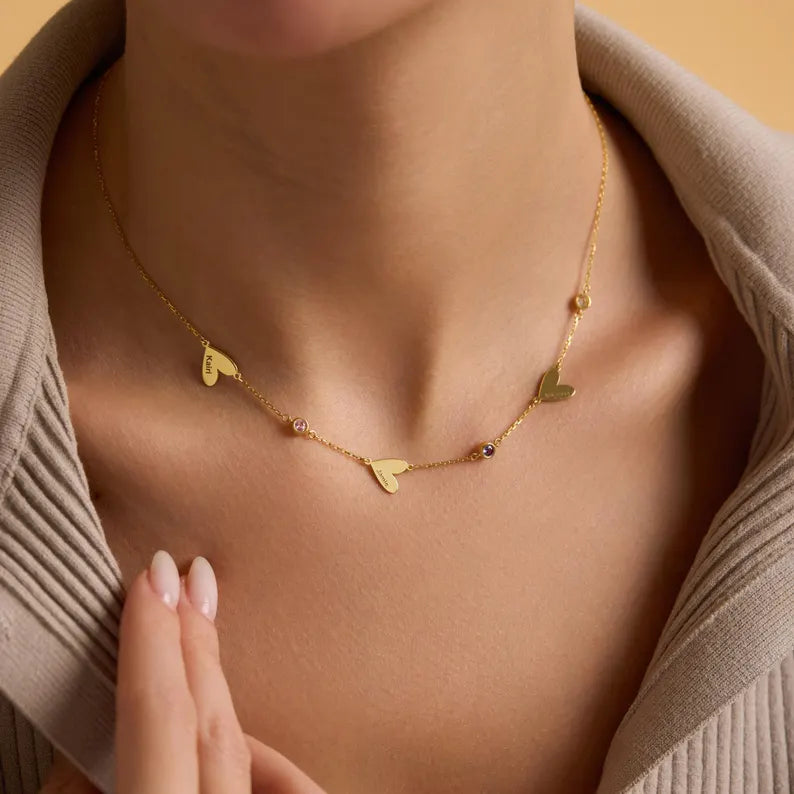 14 kt gepersonaliseerde hartnaamketting